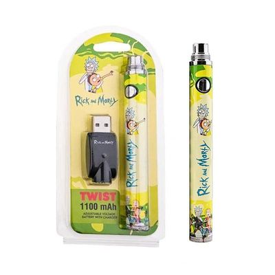 rechargeable 510 Threaded Vape Pen Battery Adjustable Voltage 1100mAh OEM