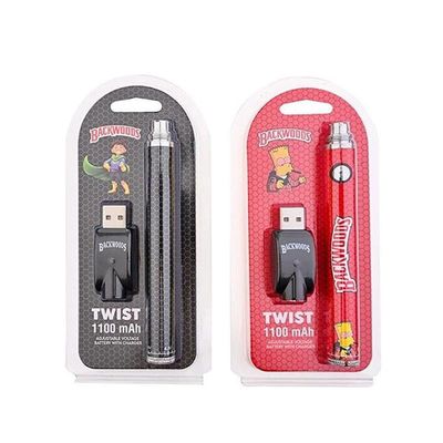 rechargeable 510 Threaded Vape Pen Battery Adjustable Voltage 1100mAh OEM