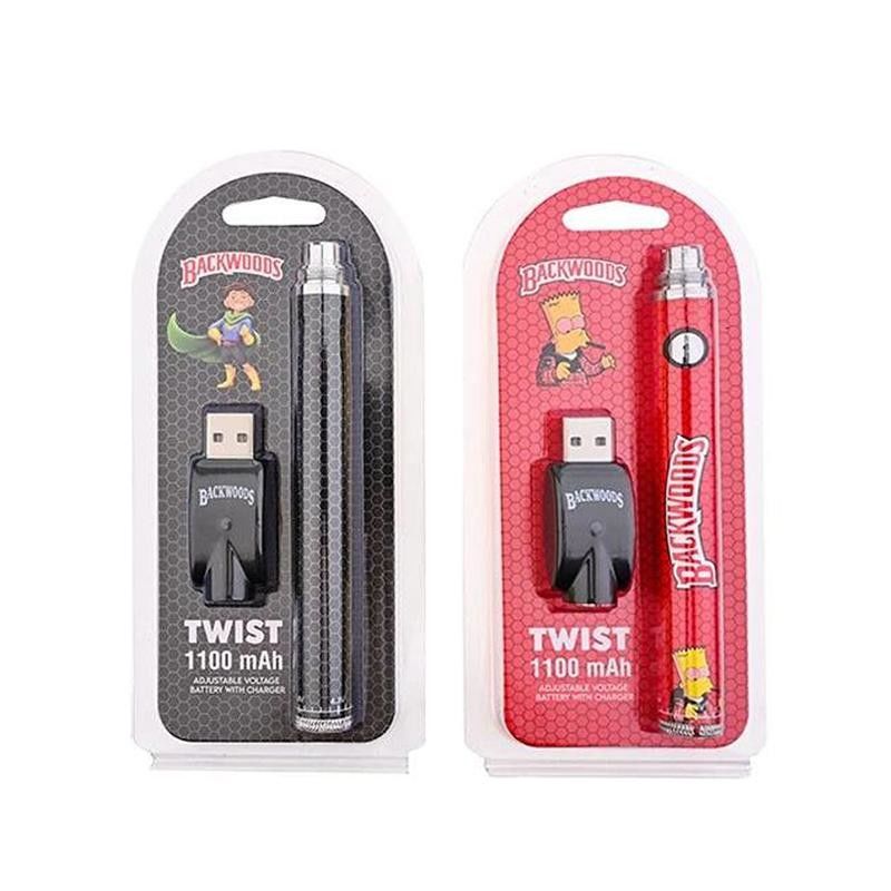 rechargeable 510 Threaded Vape Pen Battery Adjustable Voltage 1100mAh OEM